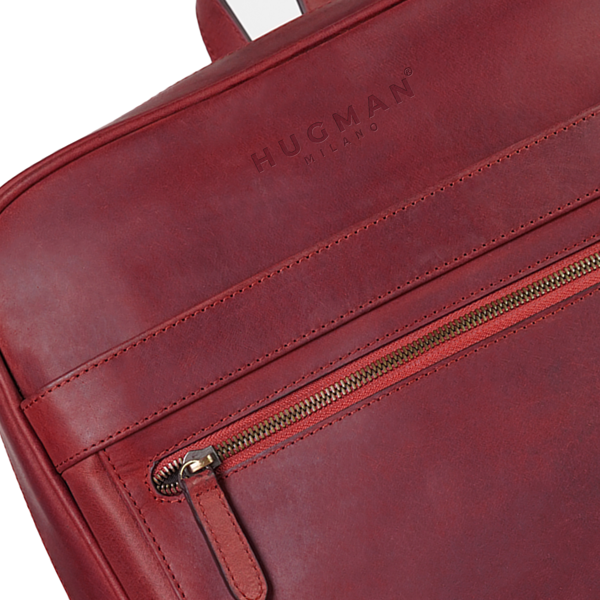 burgundy leather rectangular backpack Executive Leather Backpack – Hugman