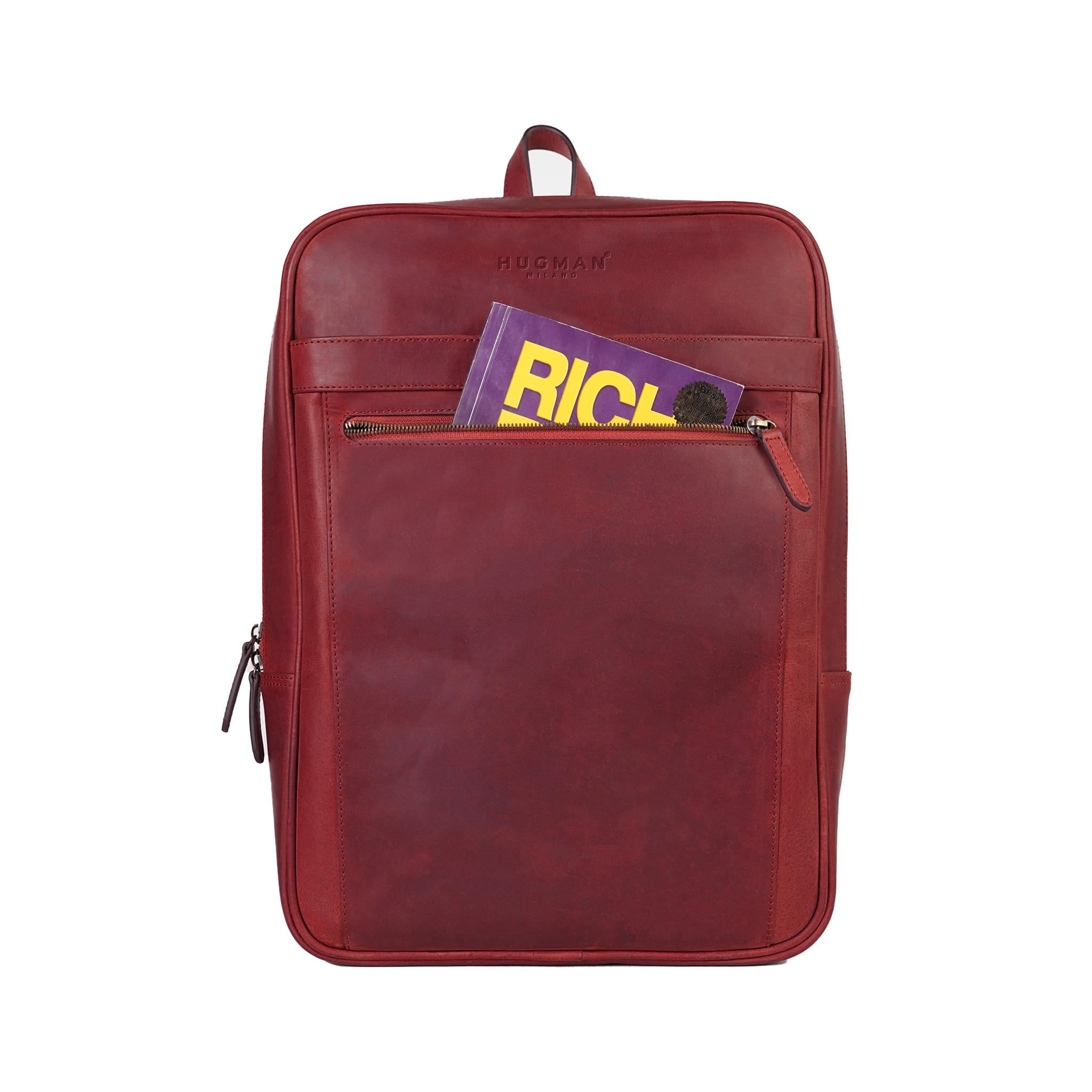 buscemi phd large leather backpack red Executive Leather Backpack – Hugman